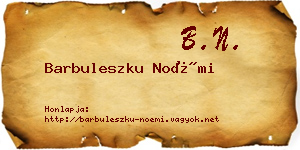 Barbuleszku Noémi névjegykártya